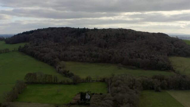 Knockma Hill where Finvarra Castle and Caesar's Cairn can be seen. Establishing Aerial 