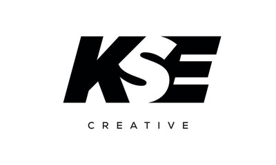 KSE letters negative space logo design. creative typography monogram vector	