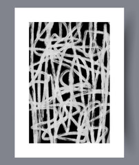 Abstract line drawn tracery wall art print. Wall artwork for interior design. Printable minimal abstract line poster. Contemporary decorative background with tracery.