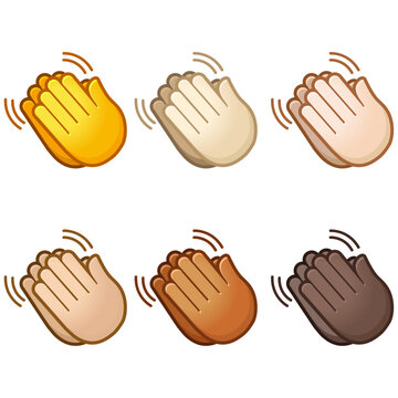 Premium Vector  Hand gesture emojis icons collection. handshake, biceps,  applause, thumb, peace, rock on, ok, folder hands gesturing. set of  different emoticon hands isolated illustration.