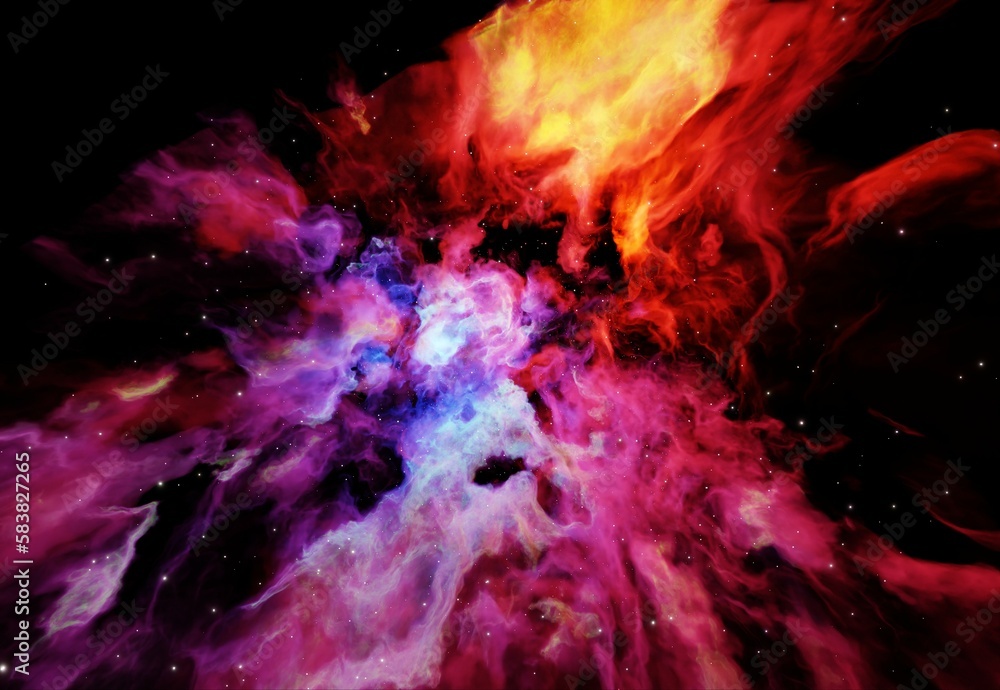 Wall mural galaxy nebula abstract colorful 3d render background