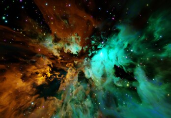 background with space nebula 3d render