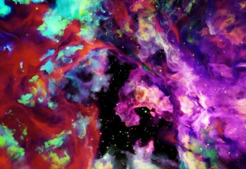 Naklejka na ściany i meble abstract galaxy background 3d render colorful