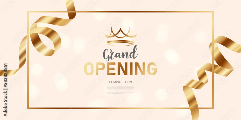 Wall mural design your opening card with an elegant ribbon. business banner template vector illustration - Wall murals