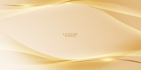 Elegant brown background with luxury golden elements Modern 3D Abstract Vector Illustration Design