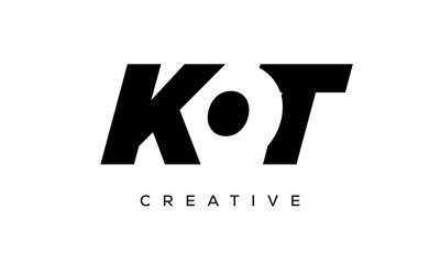KOT letters negative space logo design. creative typography monogram vector	