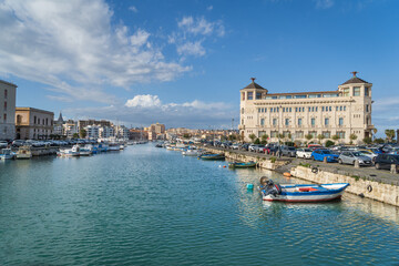 Fototapeta na wymiar The harbour in Ortigia island Syracuse Sicily