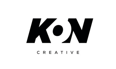 KON letters negative space logo design. creative typography monogram vector	