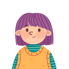 Cute little girl with vest illustration