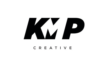 Fototapeta KMP letters negative space logo design. creative typography monogram vector	 obraz