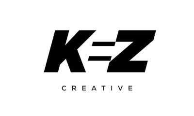 KEZ letters negative space logo design. creative typography monogram vector	