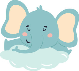 Sleepy Elephant On Cloud