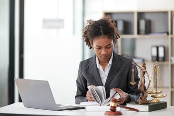 African American woman Lawyer Or Judge. Legal And Justice