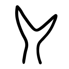 Fish Tail Doodle Icon Ornament Art Drawing