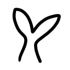 Fish Tail Doodle Icon Ornament Art Drawing