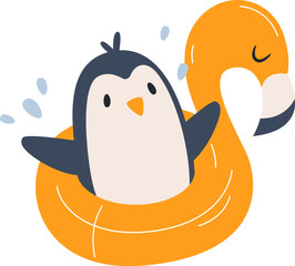 Penguin In Rubber Ring