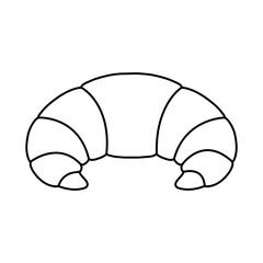 Croissant icon vector. Cake illustration sign. dessert symbol. Sweet logo.