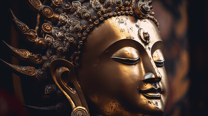 Buddha statue sculpture. deep meditation