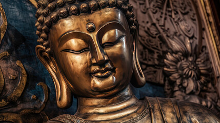 Fototapeta na wymiar Gautam Buddha deep meditating eyes closed