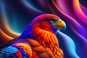 Fototapeta premium rainbow abstract hawk