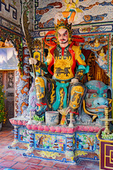 Buddhist glass pagoda. Linh Phuoc Pagoda in Traimat in Vietnam. 