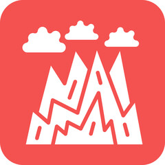 Vector Design Rocky Mountains Icon Style
