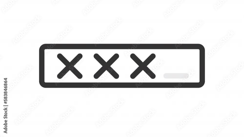 Poster animated password linear icon. private information security. user account access. seamless loop hd v