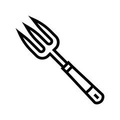 fork garden tool line icon vector illustration