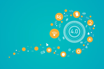 Industry 4.0 concept for modern and futuristic design