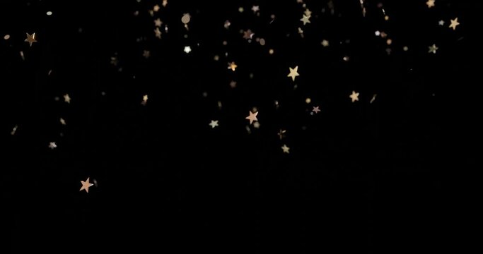 Abstract background of bokeh lights. Gold bokeh background particles lights circles.