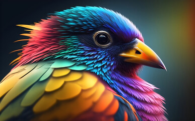 Obraz premium Colorful bird Ai Generative