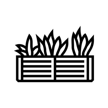 recommend clip art: garden bed tool line icon vector illustration