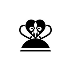 Fleur De Lis Crown Logo icon isolated on transparent background