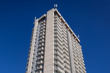 Fototapeta premium Exterior of Interhotel Cherno More Hotel in Varna city, Bulgaria