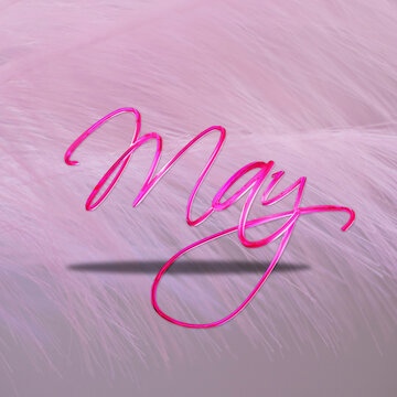 May in pink background