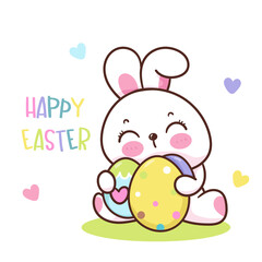 easter bunny with easter eggs