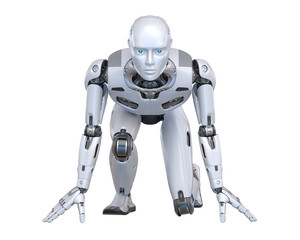 Robot standing in start position - 583851457