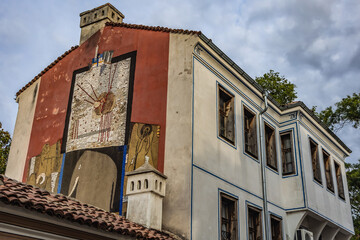 Fototapeta premium Mosaic on a building in so called Ancient Town Of Plovdiv city, Bulgaria