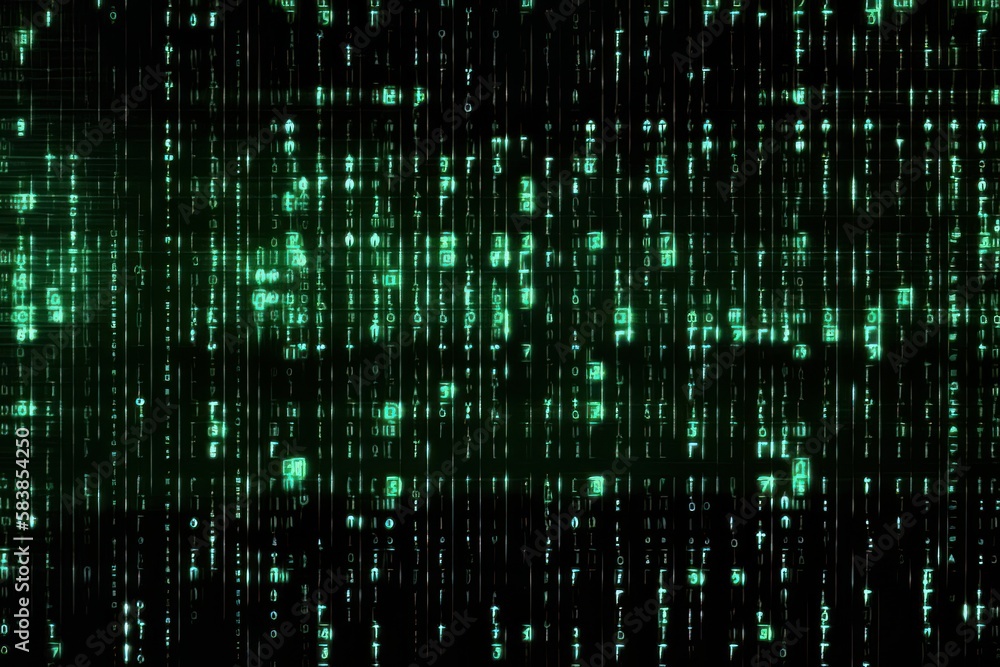 Poster Abstract background, digital data matrix. Generative ai