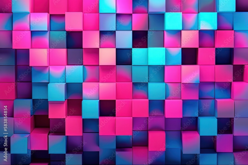 Poster Square colorful mosaic pattern background. Generative ai