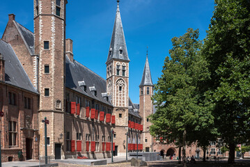 Innenhof der Abtei von Middelburg. Provinz Zeeland in den Niederlanden