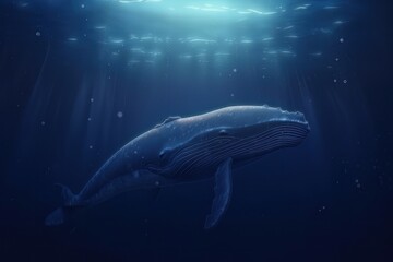 Fototapeta premium Illustration about whales. Generative ai