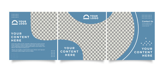 Blue Color Puzzle Feed Social Media Templates Set for Advertising Content © Mono