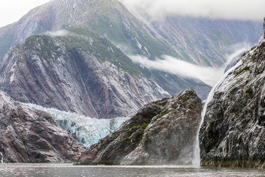 A waterfall near Sawyer Glacier in Tracy Arm-Fords Terror Wilderness, Southeast Alaska