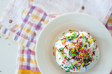 Easter cakes with sweet colored decorations
