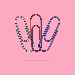 Paper clip vector icon illustration. Paper clip icon concept isolated. Flat design