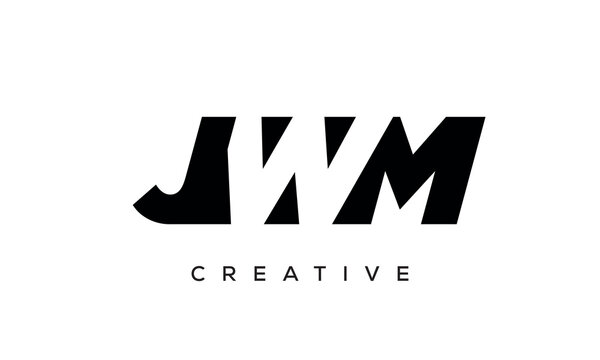 JWM letters negative space logo design. creative typography monogram vector	