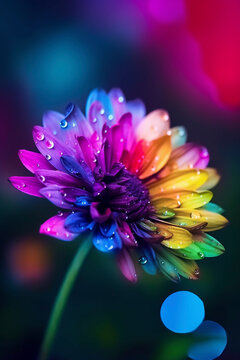 Bokeh Bliss: A Flower with Vibrant Colors that Inspire Joy - Generative Ai