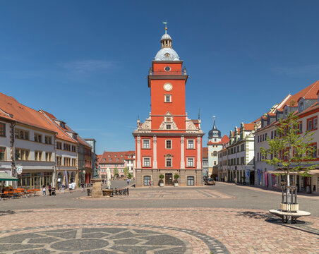 Hauptmarkt marketplace and town hall, Gotha, Thuringian Basin, Thuringia, Germany