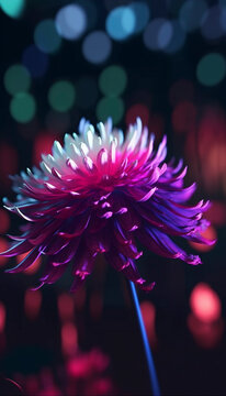 Bokeh Magic: A Flower with a Burst of Vibrant Colors - Generative Ai